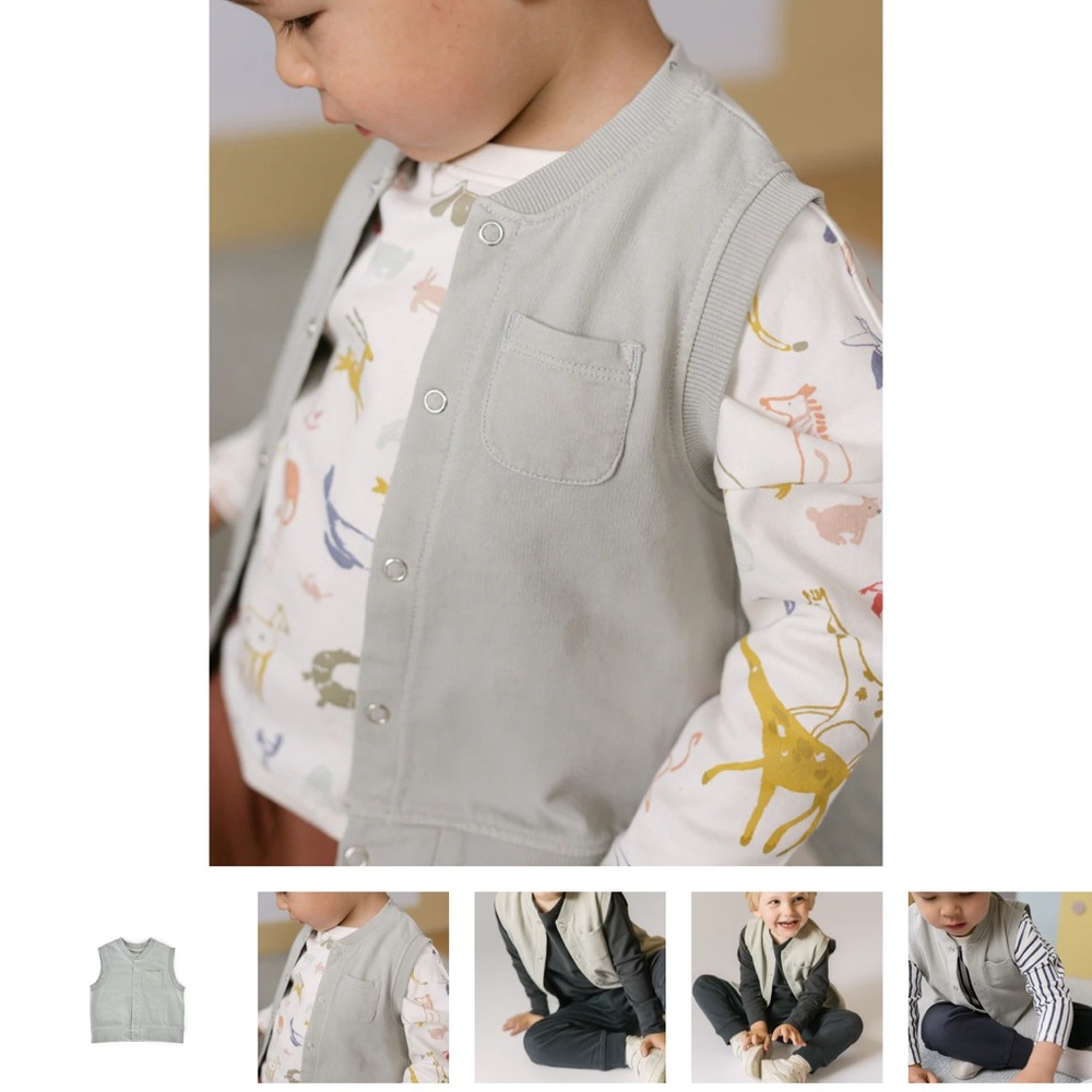 Pehr French Terry Patch Pocket Vest in size 12-24M